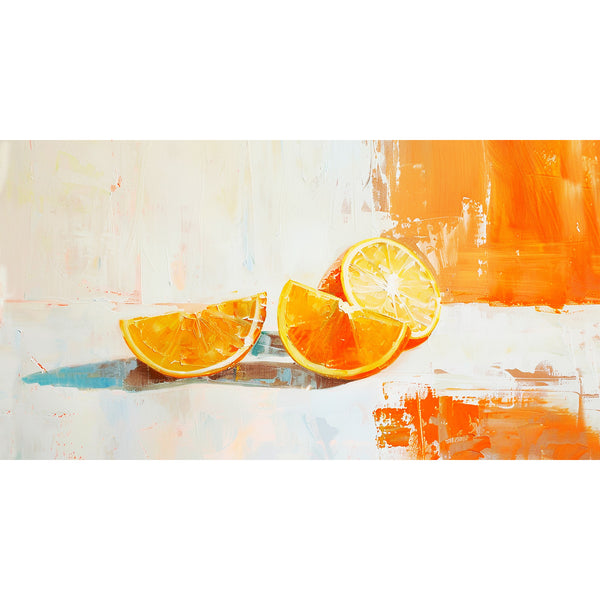 Oranges Still Life, Watercolor Abstract
