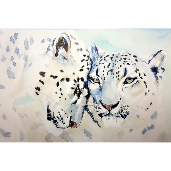 Snow Leopards, Watercolor