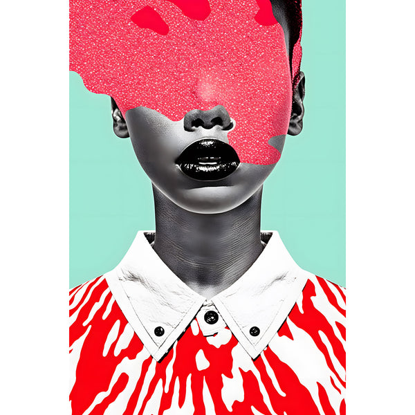 Abstract Portrait with Red Stain