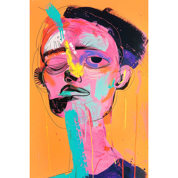 Abstract Multicolor Man Portrait