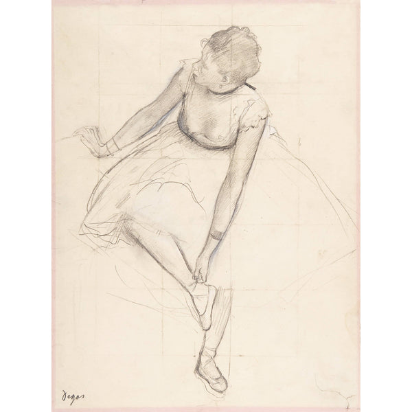 Dancer Adjusting Her Slipper – Drawing