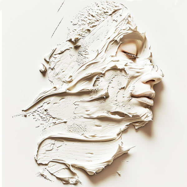 Abstract White plaster face