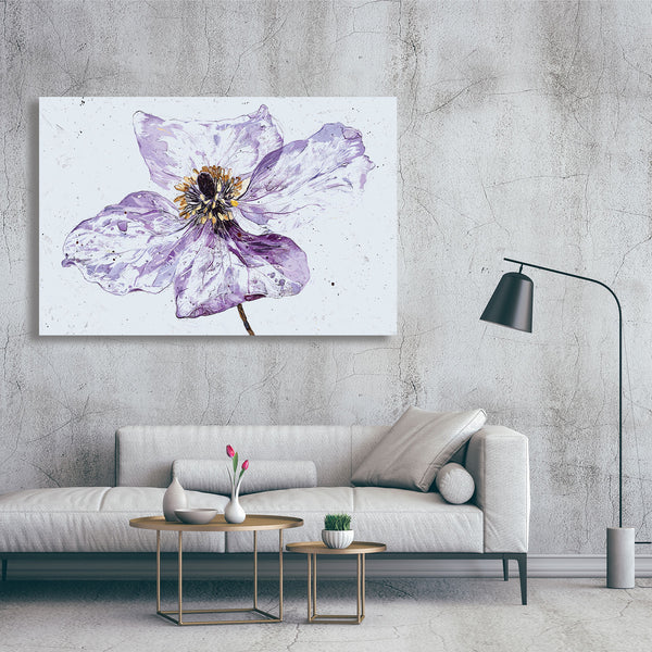 Purple flower painting  in modern interior