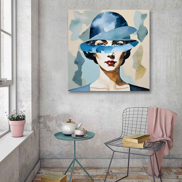 Magritte-inspired Surreal Woman Portrait