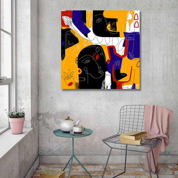 Abstract Black/Orange Composition, Digital Art