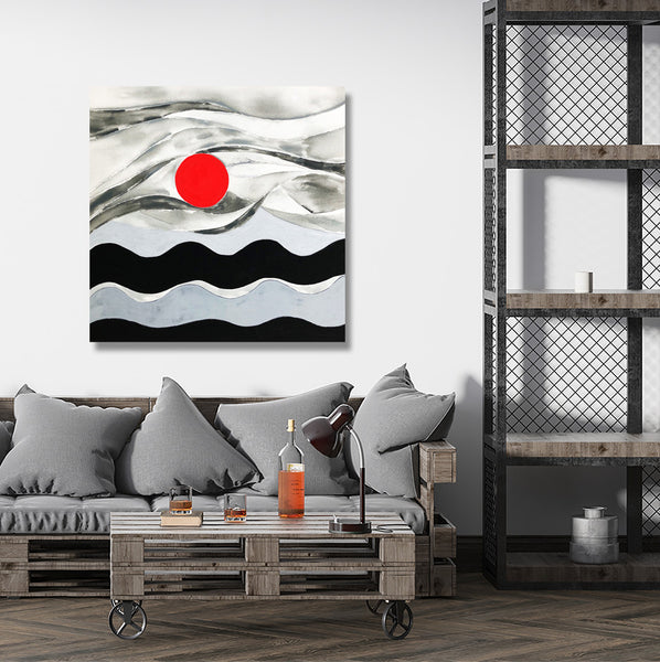 Abstract Landscape with Sun