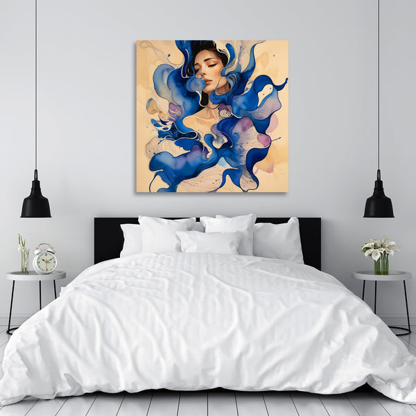 Blue Fantasy, Abstract Woman Portrait