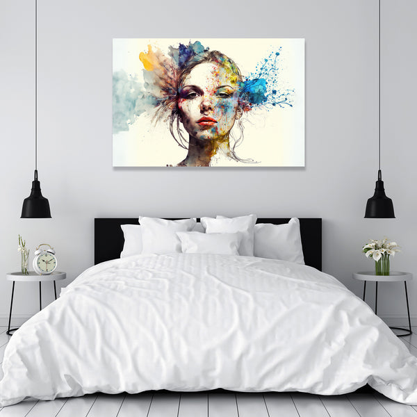 Splashed Woman Portrait, Digital Painting