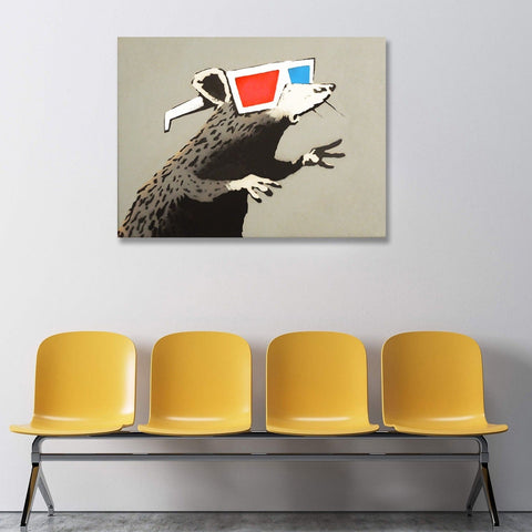 Rat with 3D Glasses, Graffiti