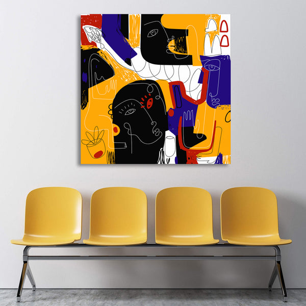 Abstract Black/Orange Composition, Digital Art