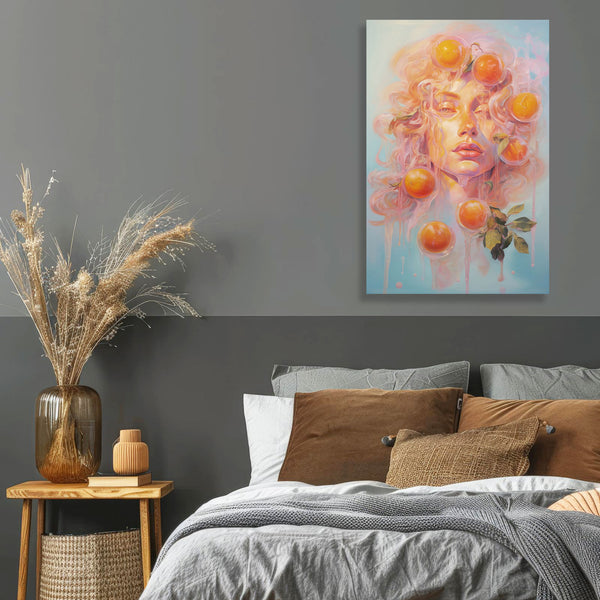 Abstract Woman portrait with oranges