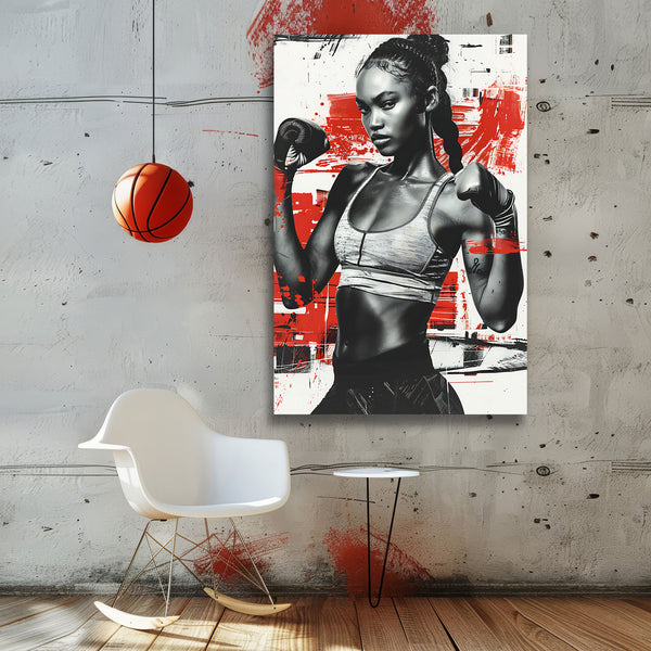 Female Boxer + Creative Background