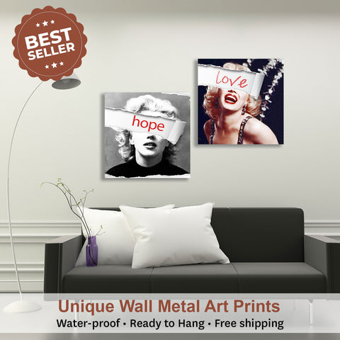 Marilyn Monroe Portrait with Quotes, Digital Art