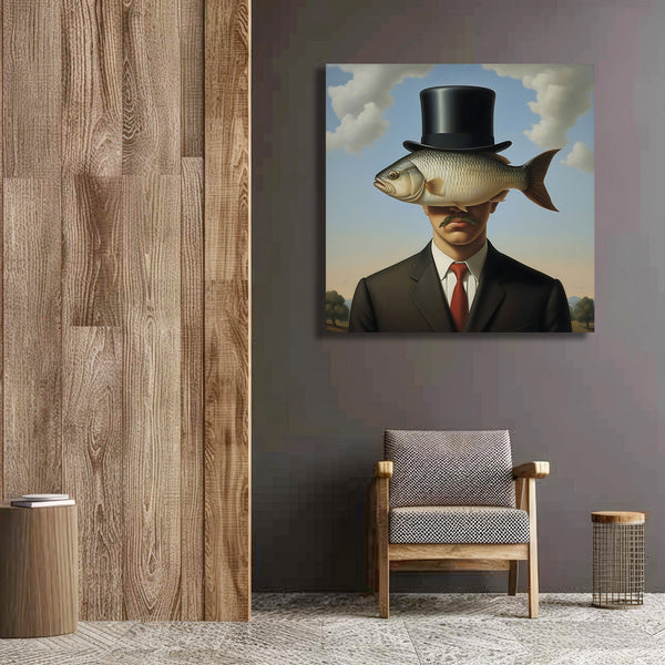 Magritte-inspired Surreal Man Portrait
