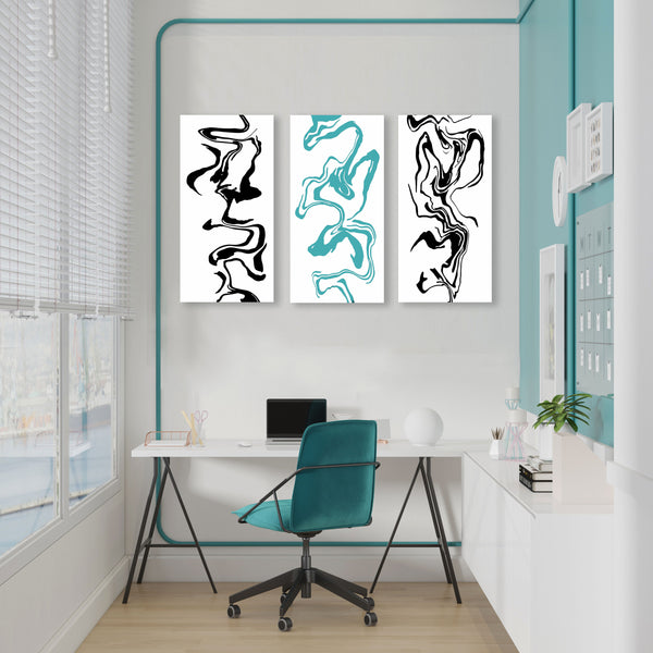 Abstract Black/White Lines SET