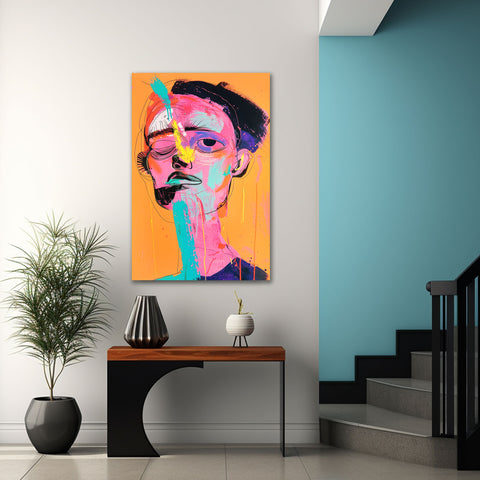 Abstract Multicolor Man Portrait