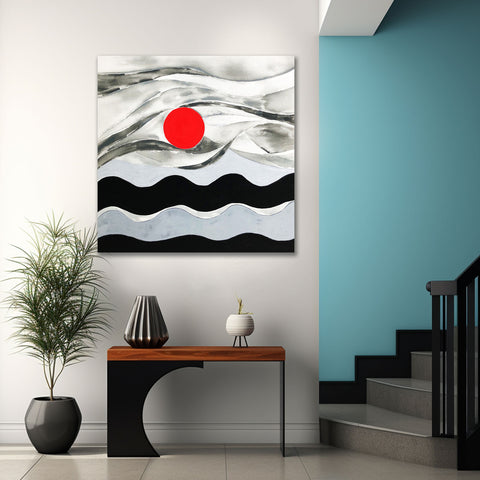 Abstract Landscape with Sun