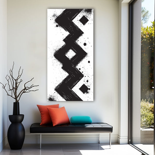 Abstract Black/White Geometry SET