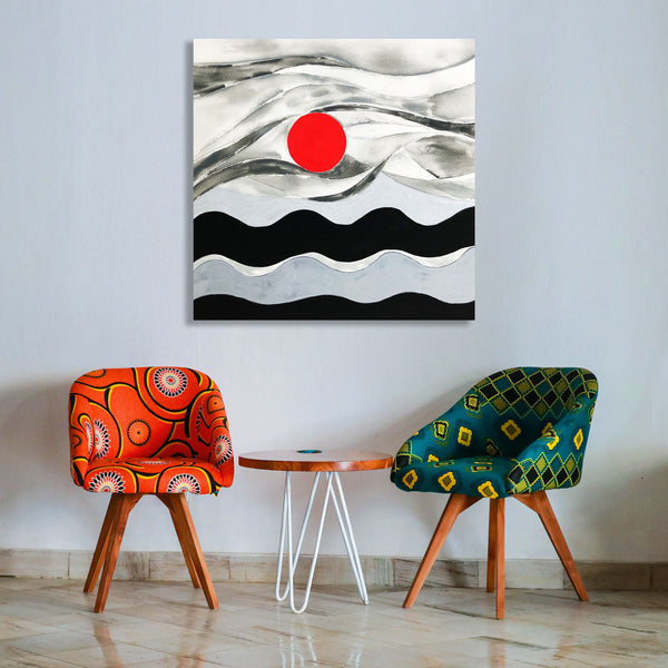 Abstract Landscape with Sun