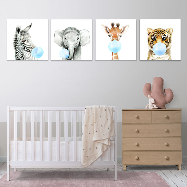 Baby Boy Safari Animals with Bubble, SET