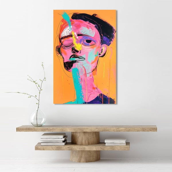Abstract Multicolor Man Portrait