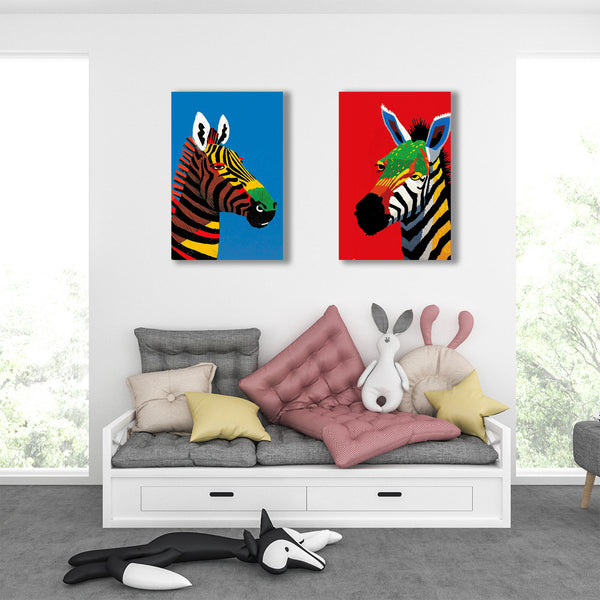 Multicolor Zebra Art, SET