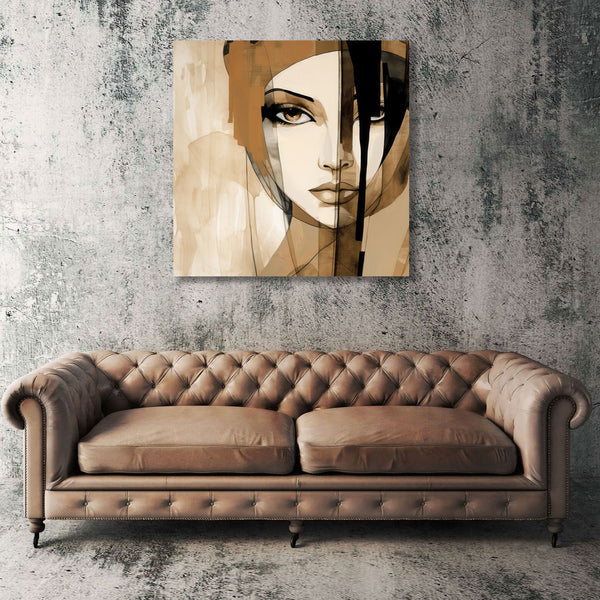 Abstract Woman Portrait in Beige