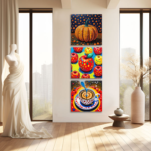 Abstract Apples in Kusama Style