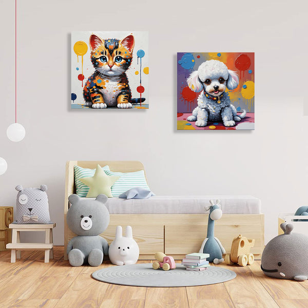 Multicolor Puppy, Kusama Inspired Art