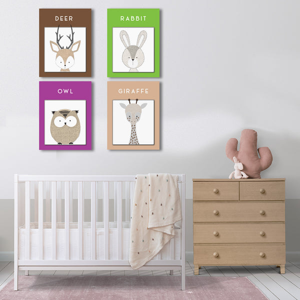 Toddler Nursery Decor, 8 Baby Animals SET