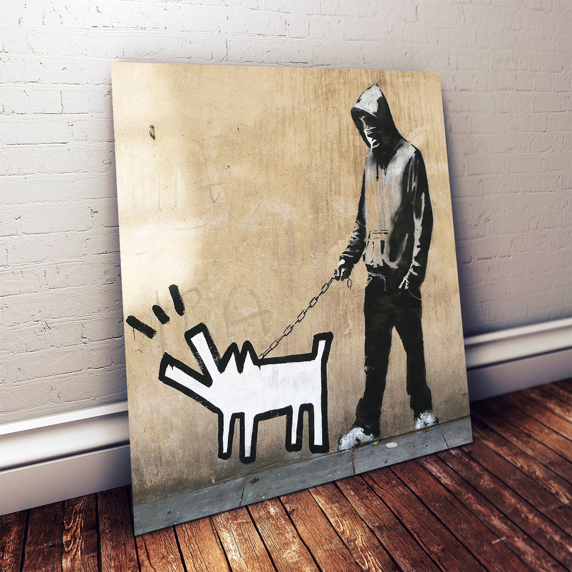 バンクシーBanksy Keith Haring Dog 白黒 ２体 フィギュア Banksy Keith Haring Dog バンクシー 白 置物 オーナメント