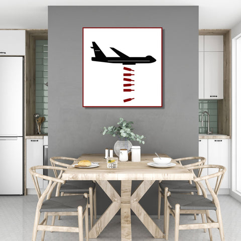 Wine ART. Metal Poster Airplane with Wine Bottles