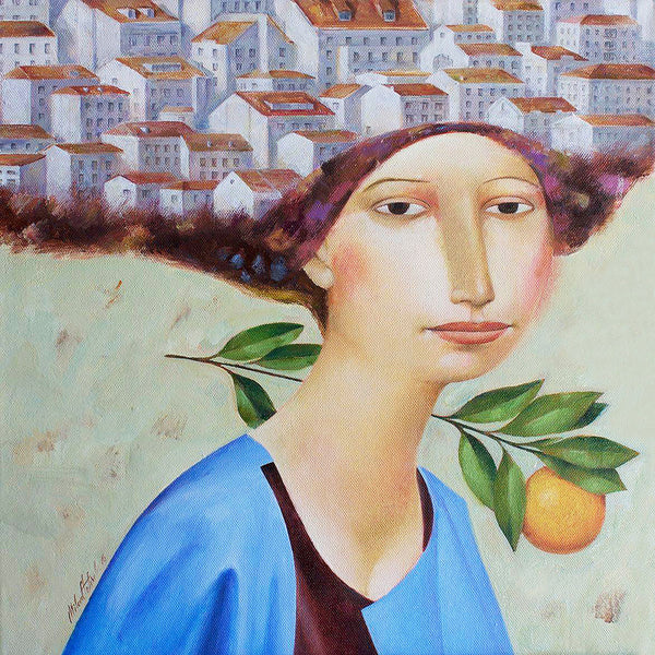 Orange Tree Woman Portrait, Reproduction