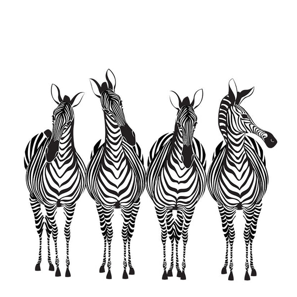 Hand-drawn Zebras, Digital Art
