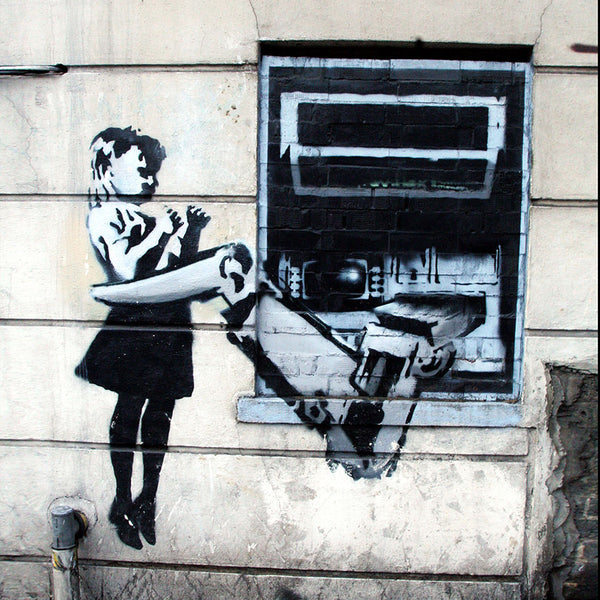 Banksy, Girl & ATM, Street Art