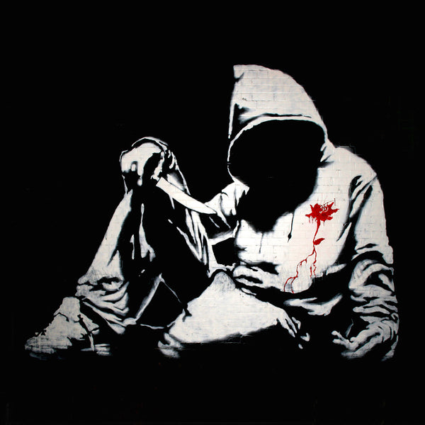 Banksy, Hoody with knife, Graffiti
