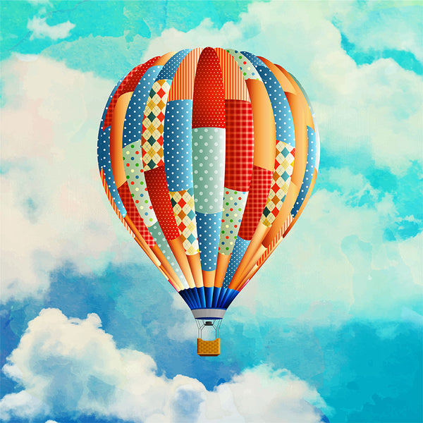 Colored Air Balloon on Sky, Digital Art
