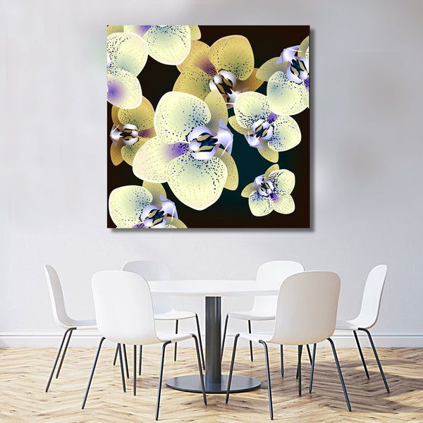 Orchid Floral Pattern, Digital Art