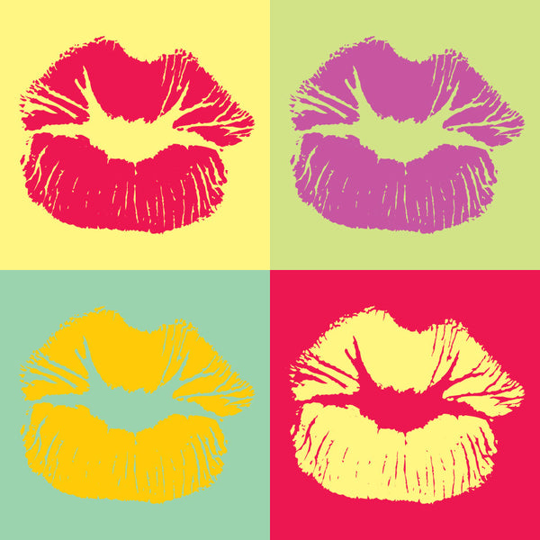 Pop Art Style Lips Kiss, Digital Art