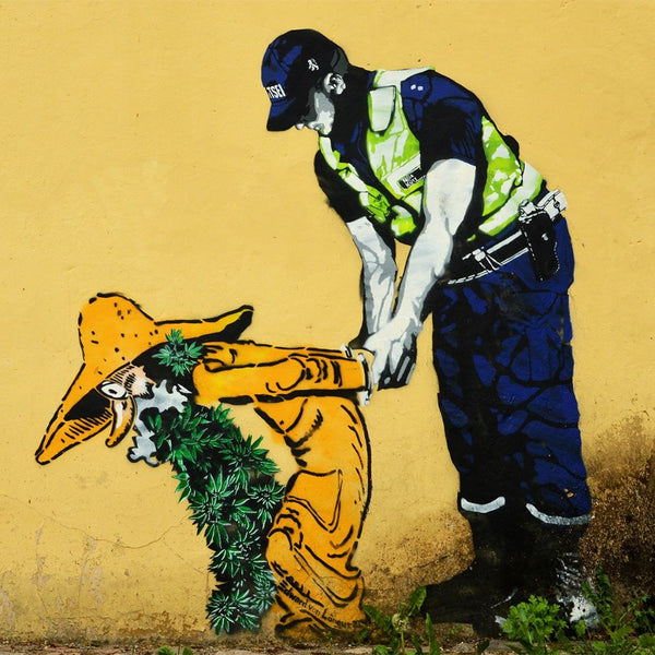 Police Arrested a Mushroom, Graffiti