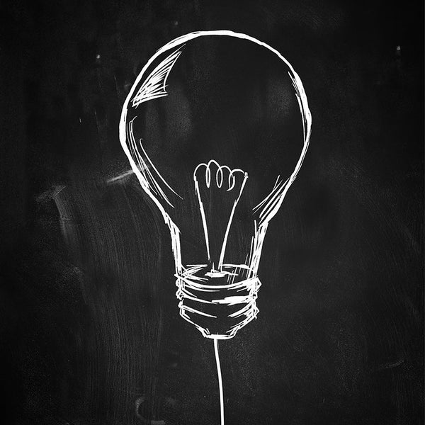 Light Bulb, Sketch on Blackboard