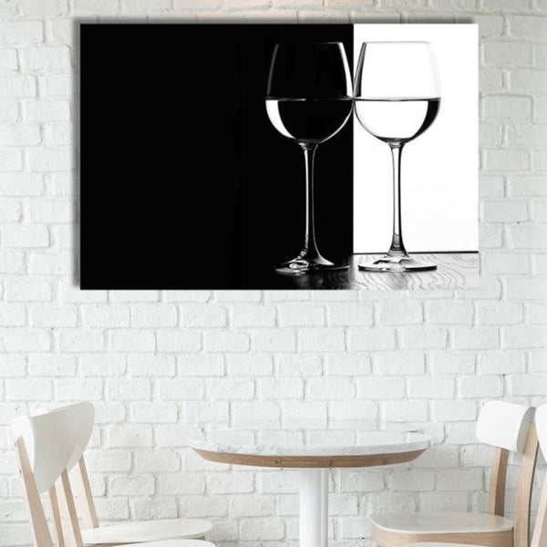 Black/White Wine Glasses, Photography
