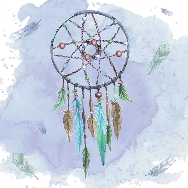 Tribal Dream Catcher, Watercolor – Metal art Print-newARTmix-newARTmix