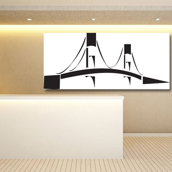 Bridge, Abstract Black & White Digital Art