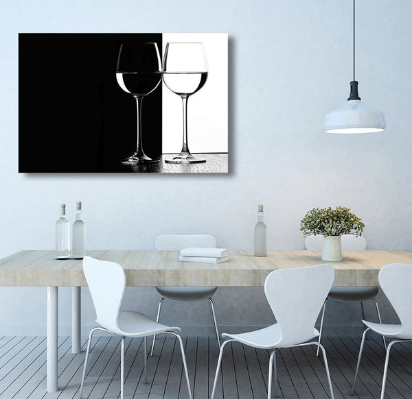 Black/White Wine Glasses, Photography