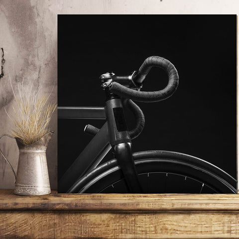 Bike on Black Background, Minimalism