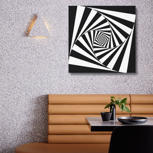 Black and White Abstract Psychedelic Spiral, Digital Art