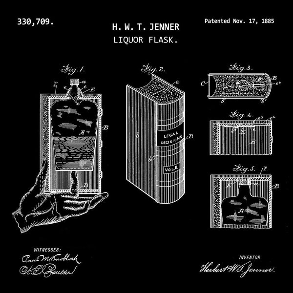 LIQUOR FLASK (1885, H. W. T. JENNER) Patent Print-New Art Mix-newARTmix