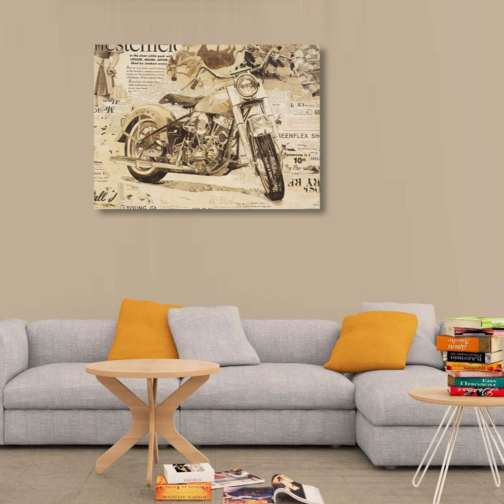 Poster rétro de moto Harley Davidson Panhead Bobber Bikes - Poster  décoratif sur toile - Impression d'art moderne pour chambre à coucher - 60  x 90 cm