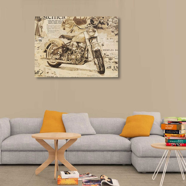 Harley Davidson Panhead Antique Motorcycle, Poster